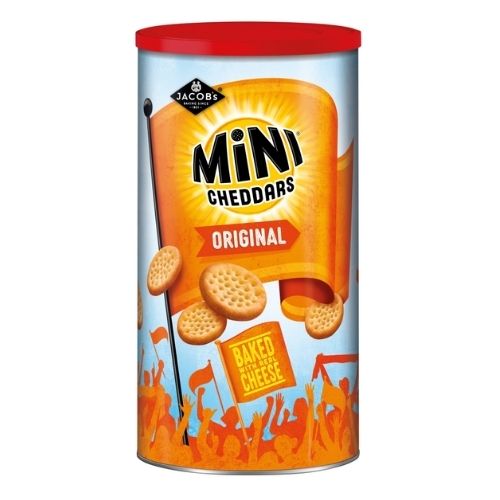 JACOB'S MINI CHEDDARS ORIGINAL CHEESE BAKED SNACKS TUB 260G