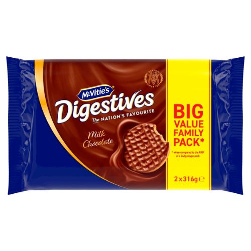 MCVITIE'S MILK CHOCOLATE DIGESTIVE BISCUITS TWIN 2PK 316G