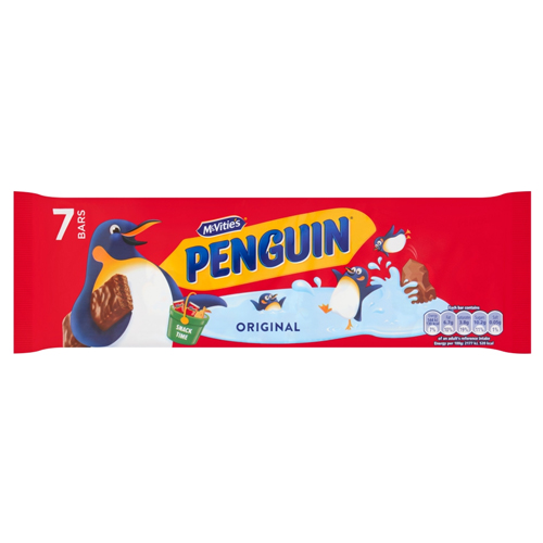 MCVITIE'S PENGUIN ORIGINAL CHOCOLATE BISCUIT BAR 7PK 172G