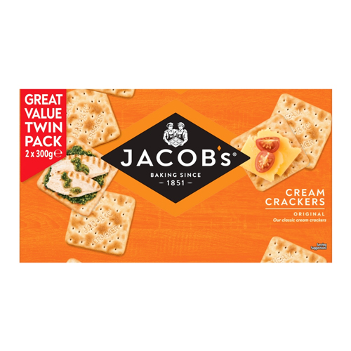 JACOB'S ORIGINAL CREAM CRACKERS TWIN PACK 600G