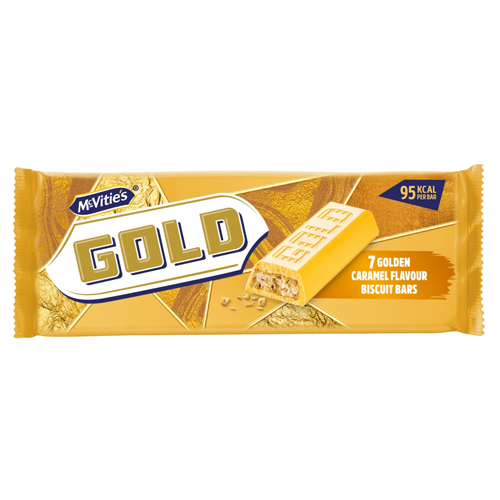 MCVITIE'S GOLD CARAMEL FLAVOUR BISCUIT BARS 7PK 128G