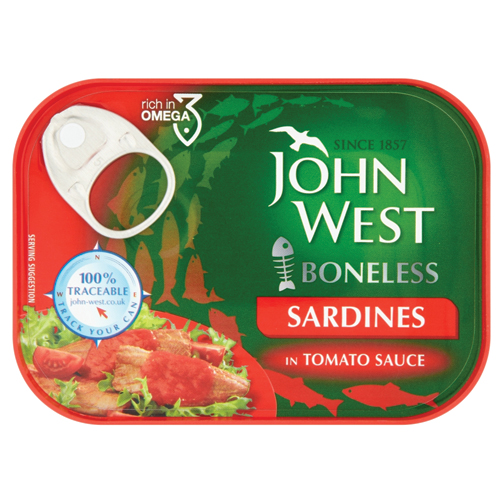 JOHN WEST BONELESS SARDINES IN TOMATO SAUCE 95G
