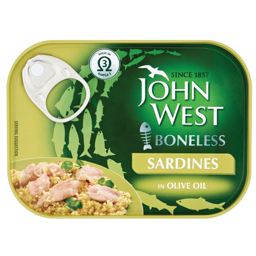 JOHN WEST BONELESS SARDINES IN OLIVE OIL 95G
