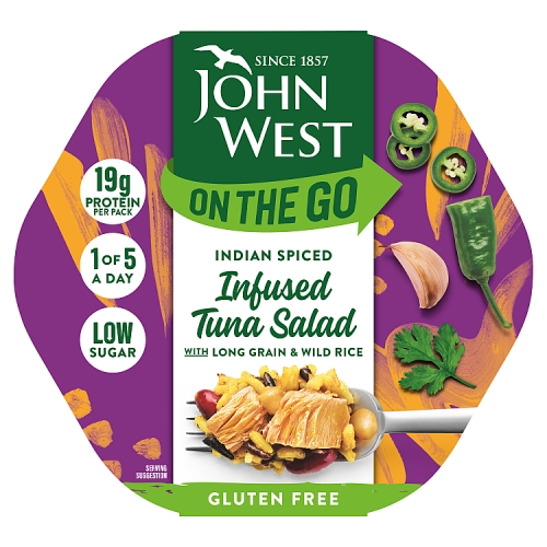 JOHN WEST ON THE GO INDIAN SPICED INFUSED TUNA SALAD 220G