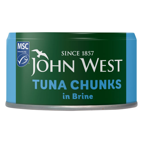 JOHN WEST TUNA CHUNKS IN BRINE 63G