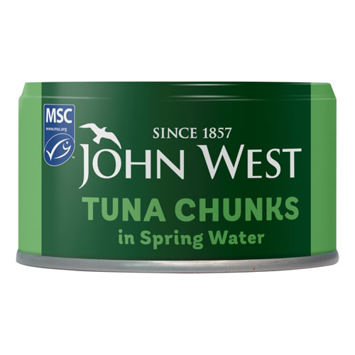 JOHN WEST TUNA CHUNKS IN SPRING WATER 125G