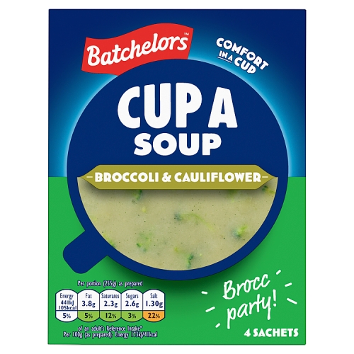 BATCHELORS 4 CUP A SOUP BROCCOLI & CAULIFLOWER 101G