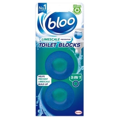 BLOO 5IN1 LIMESCALE PREVENTION TOILET BLOCKS 2PK 38G