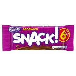 CADBURY SNACK SANDWICH CHOCOLATE BISCUITS  6PK 132G