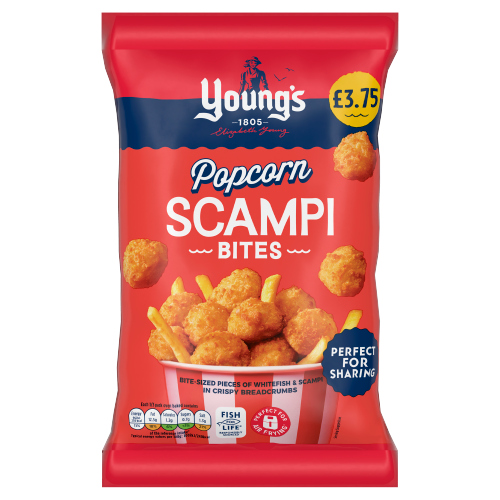 YOUNG'S POPCORN SCAMPI BITES PMP £3.75 300G