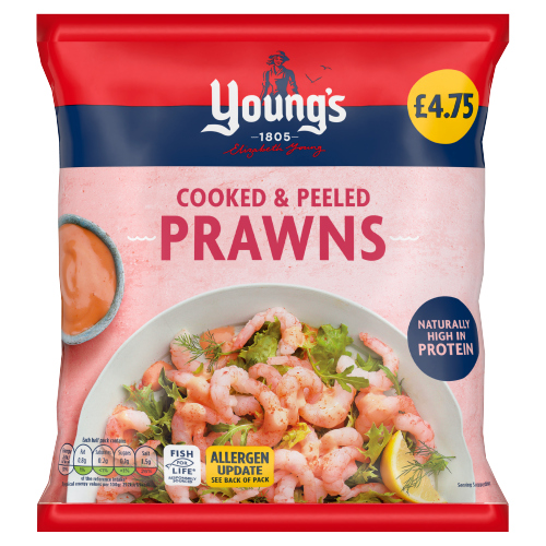 YOUNG'S COOKED & PEELED PRAWNS PMP £4.75 180G
