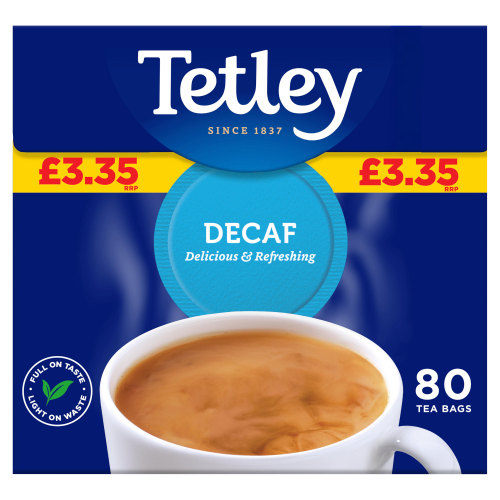 TETLEY DECAF TEA BAGS PMP £3.35 80S