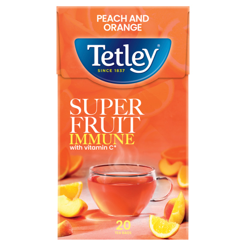TETLEY SUPER FRUITS IMMUNE PEACH & ORANGE 20S 2G