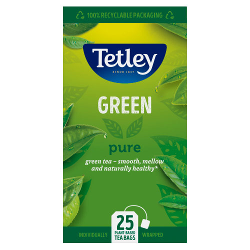 TETLEY GREEN PURE 25 TEA BAGS 50G