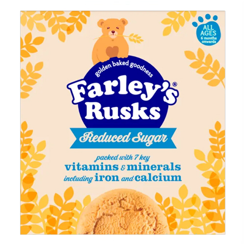 FARLEY'S RUSKS REDUCED SUGAR ALL AGES 6+M ONWARDS 300G
