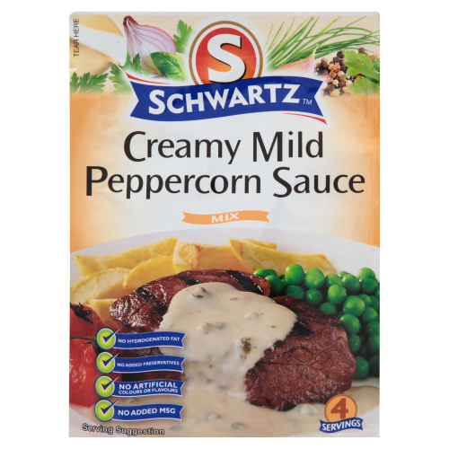 SCHWARTZ CREAMY MILD PEPPERCORN SAUCE MIX 25G