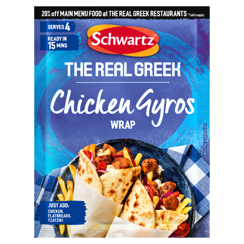SCHWARTZ THE REAL GREEK CHICKEN GYROS WRAP 20G