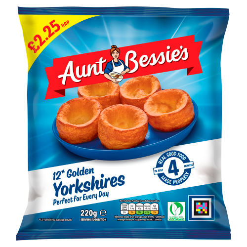 AUNT BESSIE'S 12PK GOLDEN YORKSHIRE PUDDINGS PMP £2.25 220G