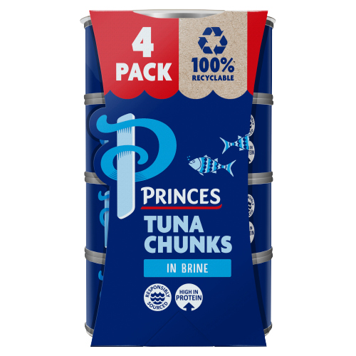 PRINCES TUNA CHUNKS 4PK IN BRINE 145G