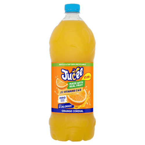JUCEE ORANGE CORDIAL NAS PMP £1.59 8X 1.5L
