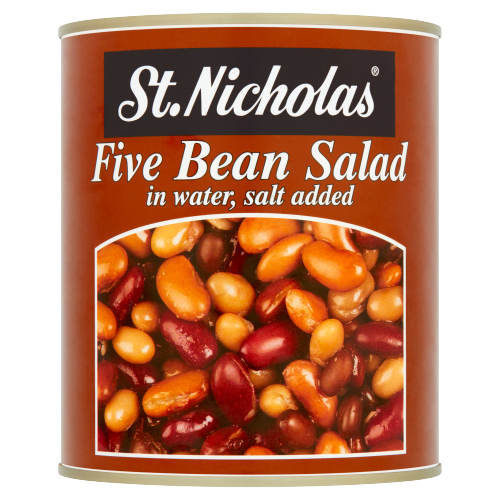 ST. NICHOLAS FIVE BEAN SALAD IN WATER, SALT ADDED 800G