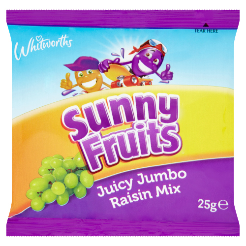 WHITWORTHS SUNNY FRUITS JUICY JUMBO RAISIN MIX 25G