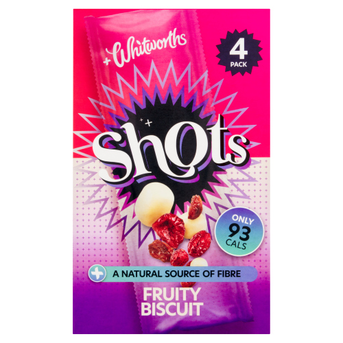 WHITWORTHS SHOTS FRUITY BISCUIT 4PK 25G