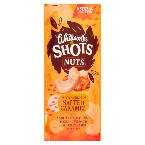 WHITWORTHS SHOTS NUTS SALTED CARAMEL 25G