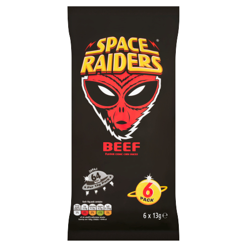 SPACE RAIDERS BEEF CRISPS 6PK 13G