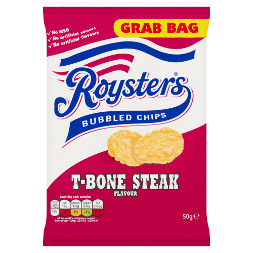 ROYSTERS T-BONE STEAK GRAB BAG CRISPS 50G