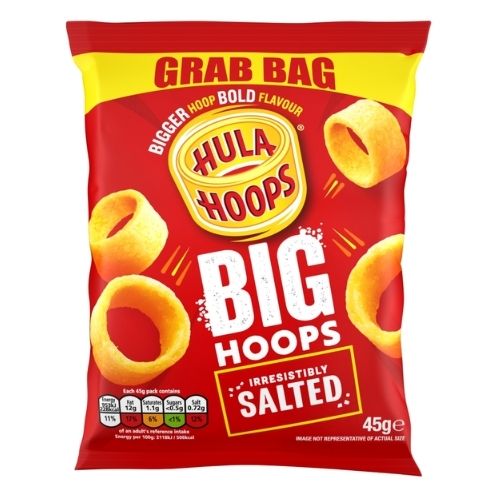 HULA HOOPS BIG HOOPS SALTED GRAB BAG 45G