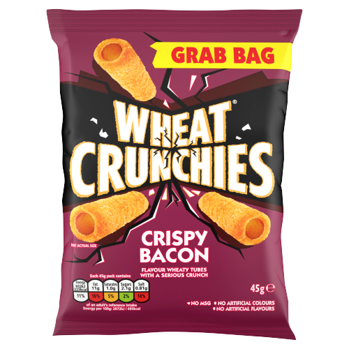 WHEAT CRUNCHIES BACON GRAB BAG CRISPS 45G