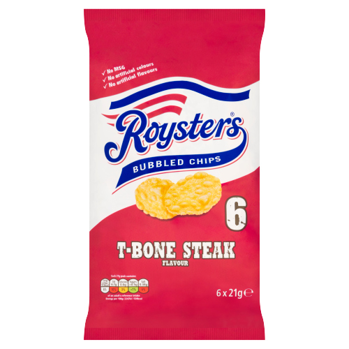 ROYSTERS T-BONE STEAK CRISPS 6PK 21G