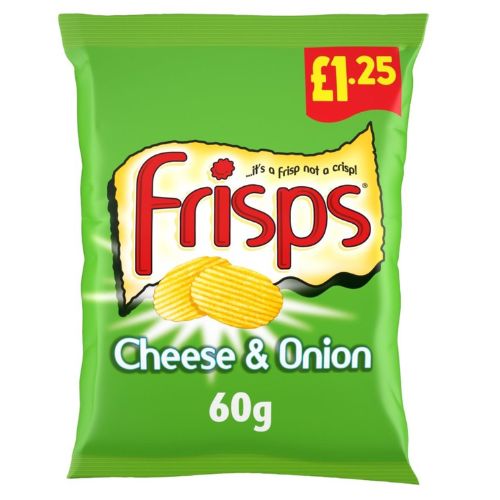 FRISPS CHEESE & ONION CRISPS PMP £1.25 60G