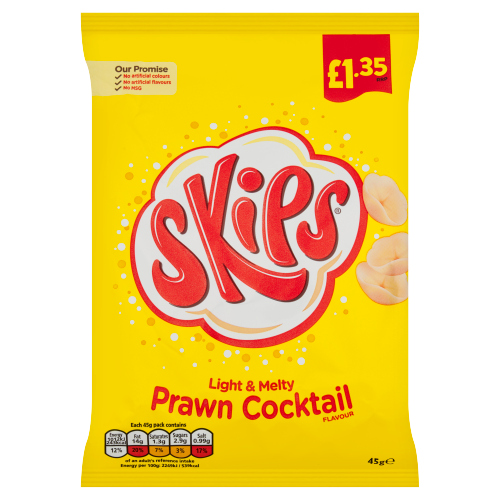 SKIPS PRAWN COCKTAIL PMP £1.35 45G