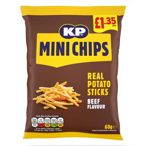 KP MINICHIPS BEEF PMP £1.35 60G