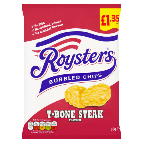 ROYSTERS T-BONE STEAK PMP £1.35 60G