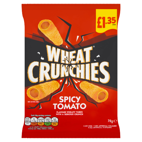 WHEAT CRUNCHIES SPICY TOMATO PMP £1.35 70G