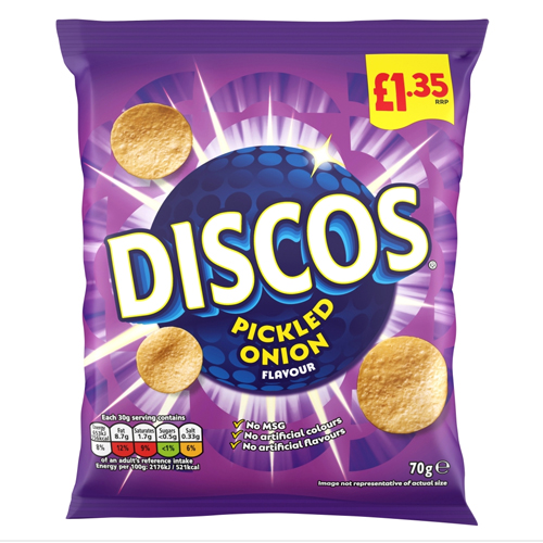 DISCOS PICKLED & ONION CRISPS PMP £1.35 70G