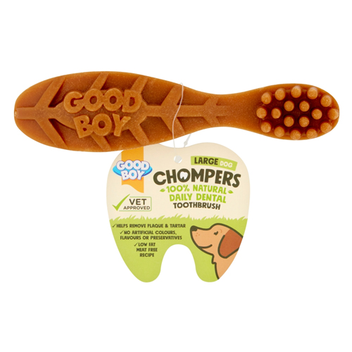 GOOD BOY CHOMPERS 100% NATURAL DENTAL TOOTHBRUSH LARGE DOG 1PK 65G