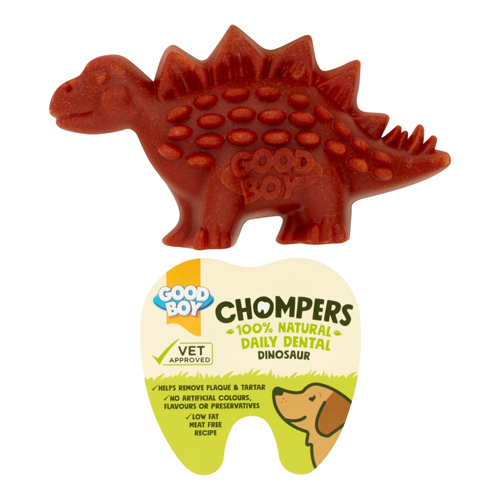 GOOD BOY CHOMPERS 100% NATURAL DENTAL DINOSAUR 1PK 60G