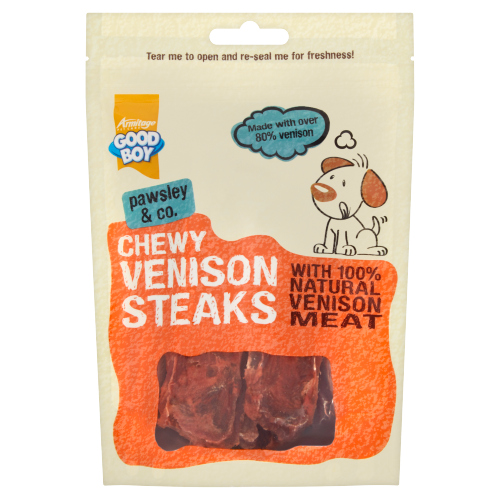 GOOD BOY PAWSLEY & CO. CHEWY VENISON STEAKS 80G
