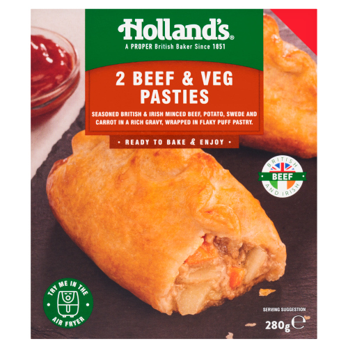 HOLLAND'S 2 BEEF & VEGETABLE PASTIES 2PK