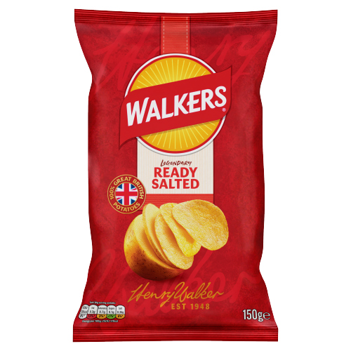 WALKERS READY SALTED SHARING CRISPS 150G