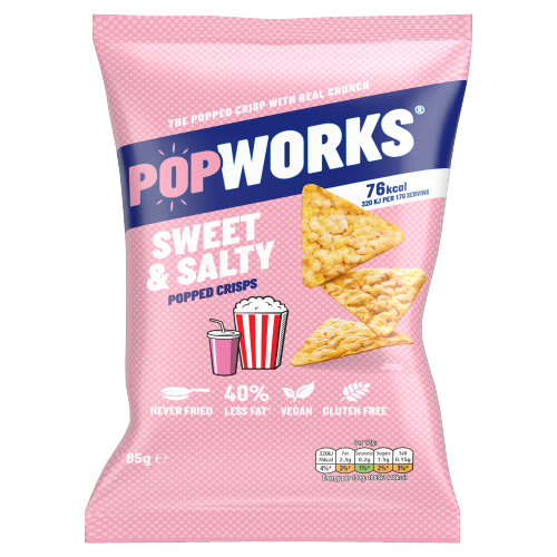 POPWORKS SWEET & SALTY SHARING POPPED CRISPS 85G