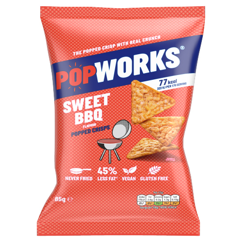POPWORKS SWEET BBQ SHARING BAG POPPED CRISPS 85G
