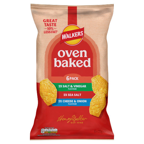 WALKERS BAKED VARIETY CRISPS 6PK 22G