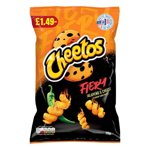 CHEETOS TWISTED FIERY JALAPENO & CHEESE PMP £1.49 70G