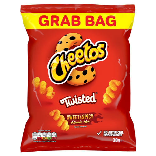 CHEETOS TWISTED SWEET & SPICY  CRISPS GRAB BAG 38G