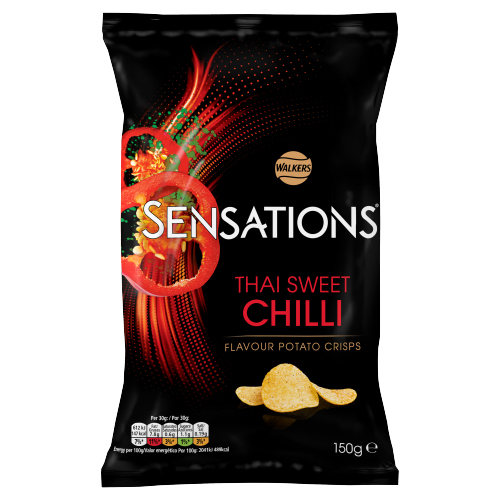 WALKERS SENSATIONS THAI SWEET CHILLI SHARING BAG CRISPS NHFSS 150G